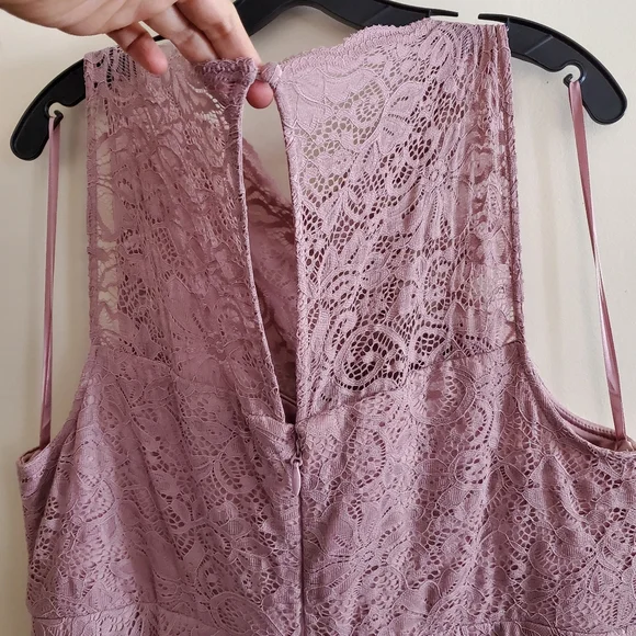 NWT Torrid Mauve Pink Tulle Lace Skate Mini Dress Semi Formal Size 20 - Picture 9 of 14